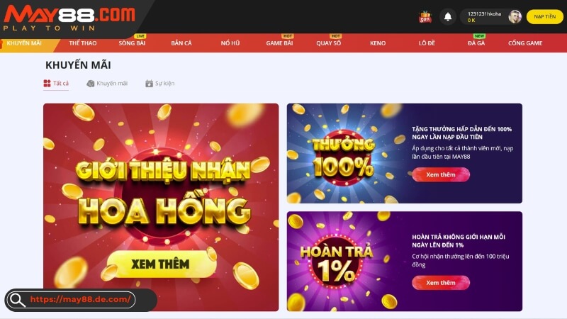 Có những gói khuyến mãi nào tại nhà cái May88? Có những gói khuyến mãi nào tại nhà cái May88?