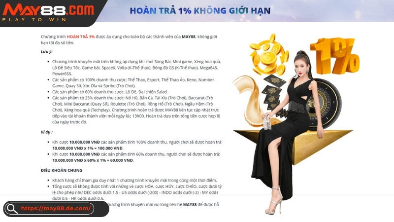 Khuyến mãi May88 - Hoàn trả cực khủng mỗi ngày Khuyến mãi May88 - Hoàn trả cực khủng mỗi ngày