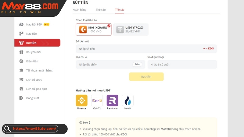 Một số lưu ý quan trọng khi rút tiền tại May88 Một số lưu ý quan trọng khi rút tiền tại May88