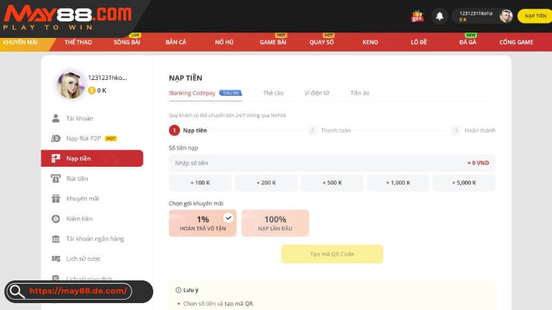 Nạp rút tiền tại May88 có thự sự nhanh chóng? Nạp rút tiền tại May88 có thự sự nhanh chóng?