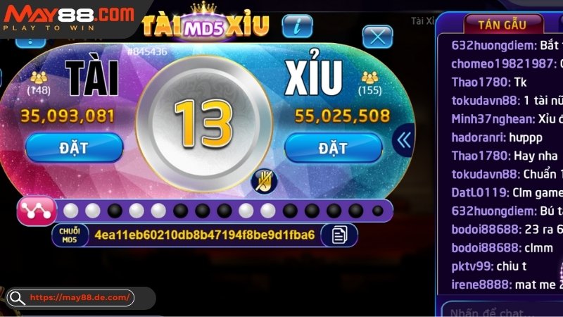 Tài xỉu MD5 May88 Tài xỉu MD5 May88