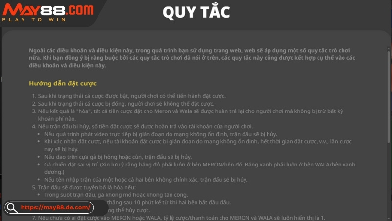 Thao tác đặt cược đá gà trực tiếp đơn giản May88 cho newbie Thao tác đặt cược đá gà trực tiếp đơn giản May88 cho newbie